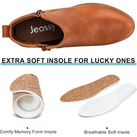 Jeossy Ankle Boote Women Browne Synthetic leather Low Heeled Booties - Picture 5 of 8